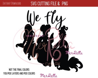 We Fly Witches SVG, Hand-Drawn Halloween Cut File (Digital Download)