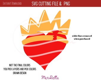 Descendants Evie Heart Crown SVG PNG, Evil Queen Cutting File (Digital Download)