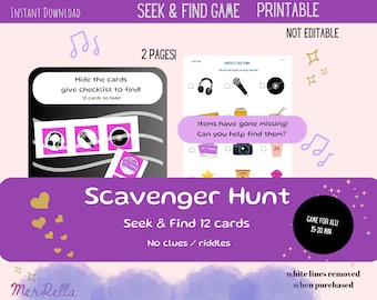 Kpop Demon Hunters Huntrix Scavenger Hunt  Game printable Birthday Party Game huntrix party Activity, Seek and Find Game