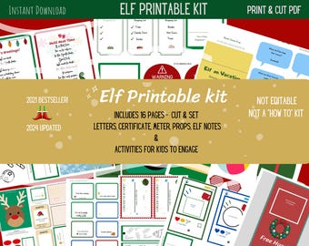 Elf Kit Printable, Letters, Activities, Props (PDF)