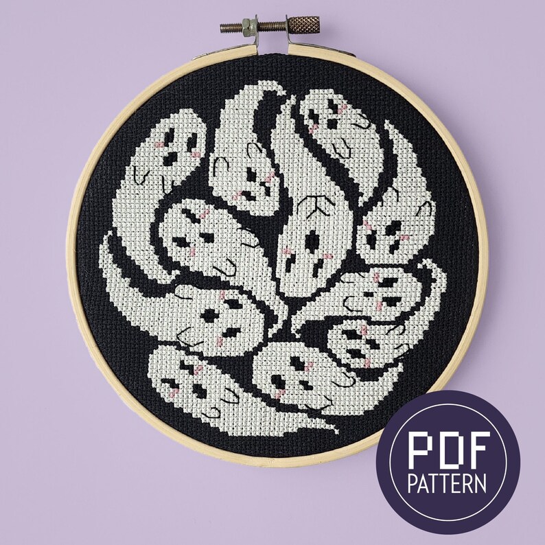 Spooky Cute Ghosts Cross Stitch Pattern PDF Instant Download Kawaii ...