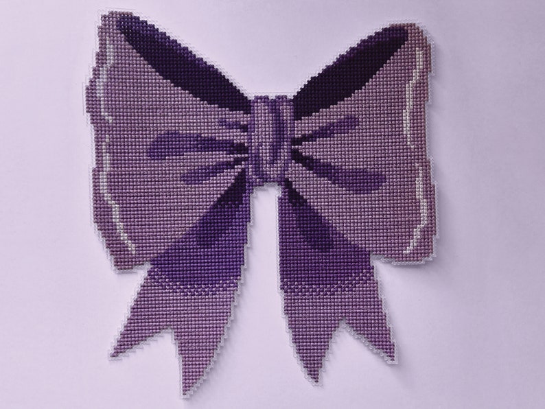 Giant Ribbon Bow Cross Stitch Pattern: Coquette Hairclip DIY (digital ...
