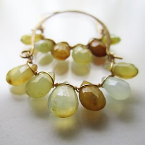 Indian Opal Hoop Earrings, Faceted Indian Opals, Hammered Gold Hoops, Opal Earrings, Gold and Indian Opal Jewelry, Basket Hoops