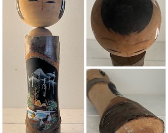 Vintage Wooden Traditional Creative Kokeshi Doll 30.5 cm 12 inches