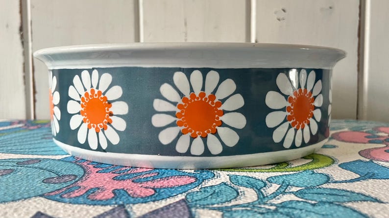 Large Figgjo Flint Turi Daisy Design Bowl 12322 Circa 1960 image 10
