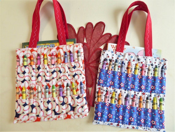 Download Kids Crayon Bag With Crayons And Coloring Book Cloth Etsy