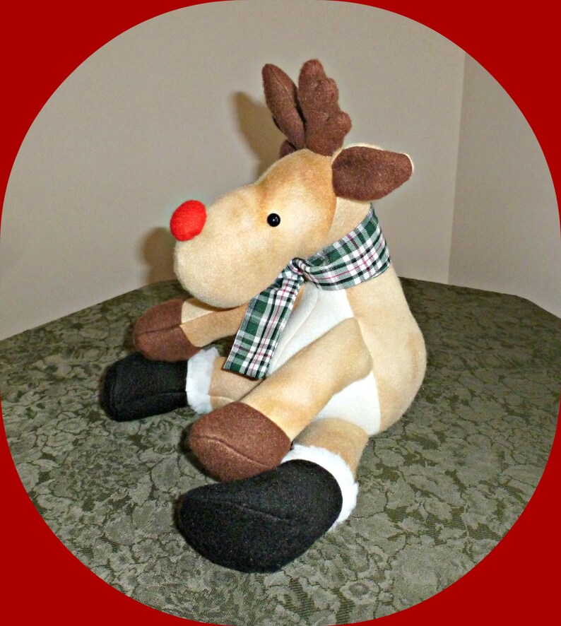 Reindeer Stuffed Animal/christmas Decoration/rudolph the Red Etsy