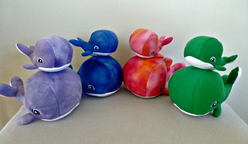 Stuffed Whale Set-Mom and BabyGreen Whale ToyChild Safe Plush WhaleStuffed Animal WhaleBaby Shower GiftNursery DecorToyfree shipping