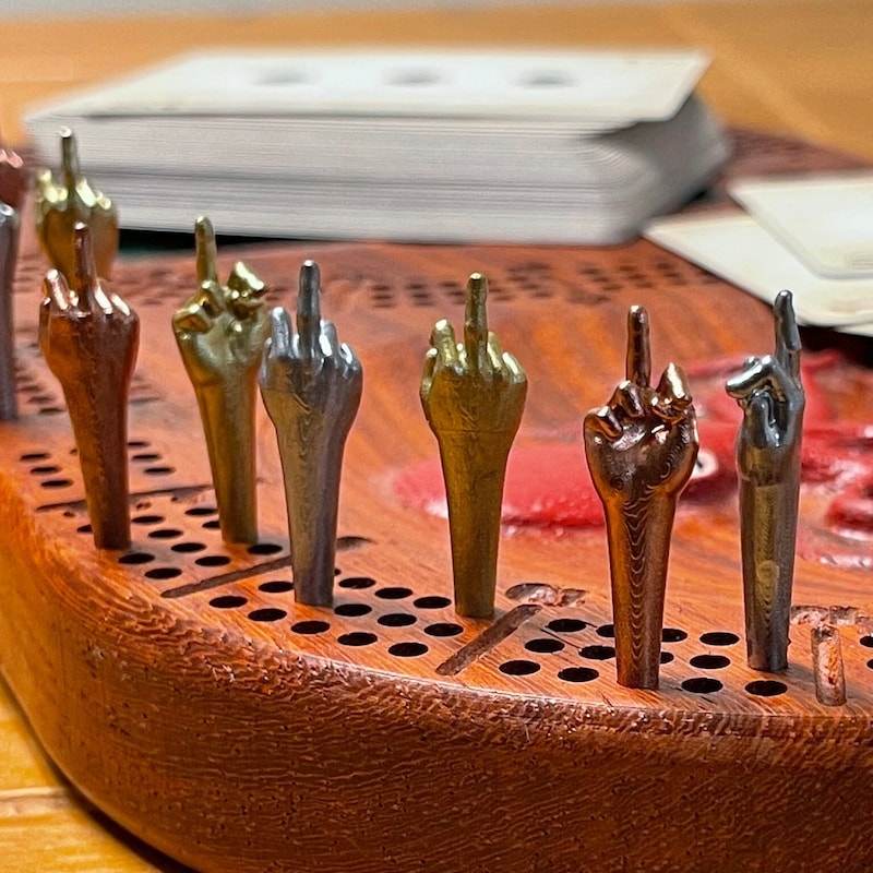 Middle Finger Cribbage Pegs