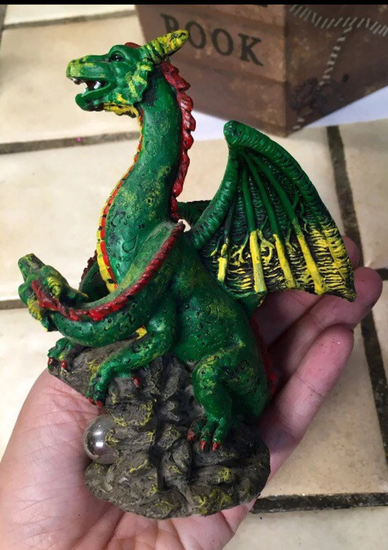 Boxed dragon figurine & miniature dragon wing dragon breath Etsy