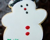 Fun Snowman Decorated Cookie, Christmas Cookies, Cookies For Santa, Winter Celebrations, Winter Party Favor, Unique Cookies