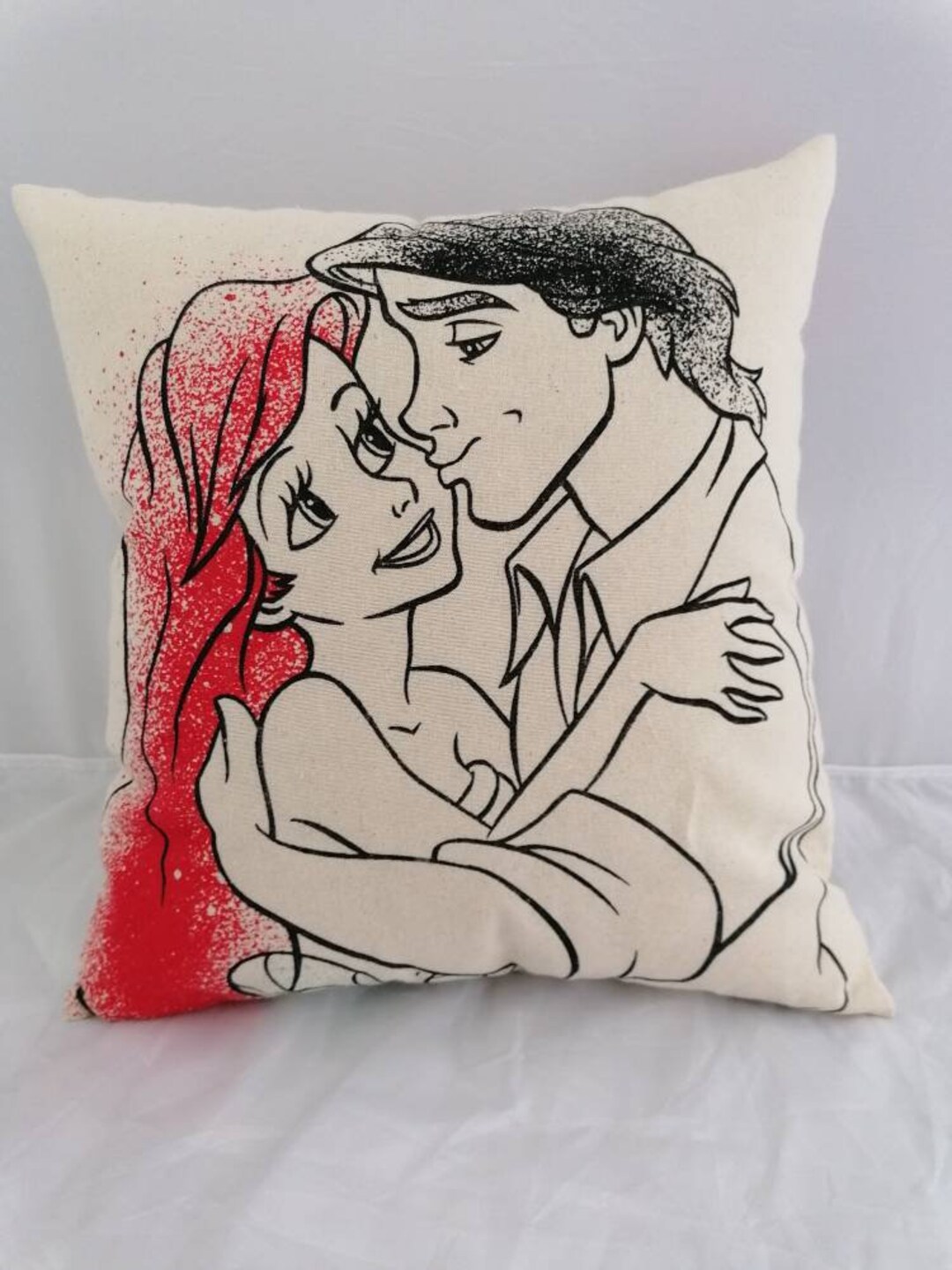 Ariel the Little Mermaid Prince Eric Disney Princess Inspired Cotton Cushion Cover With Optional Cushion Disney Christmas Gifts Valentines Etsy UK