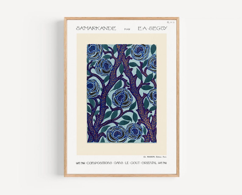 Seguy Pattern Vintage Pattern Gallery Wall Set of 3, Digital Prints Download, Pattern ...