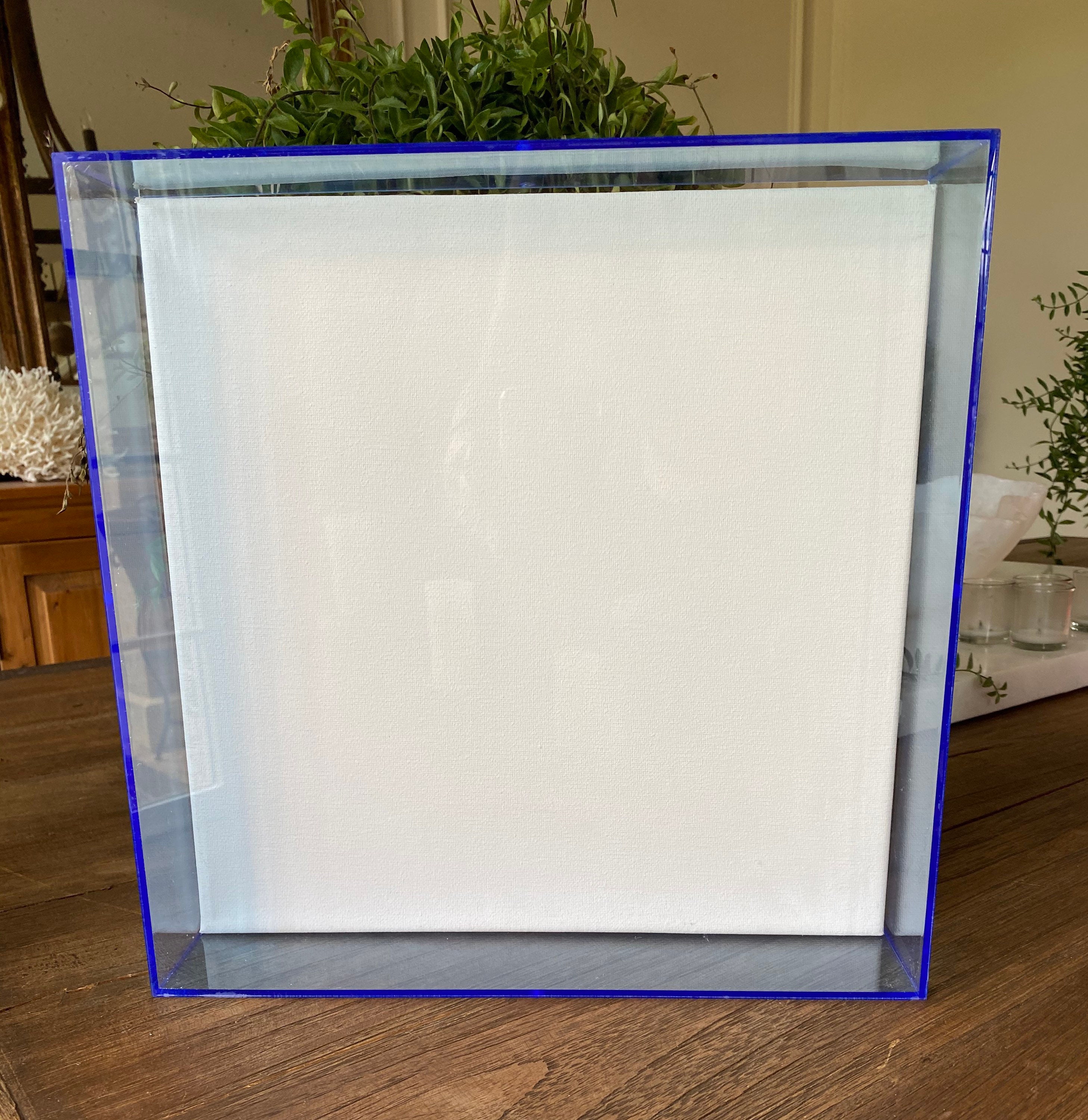 Acrylic Colored Neon Frame Shadow Box 24x24x3 Yellow Green