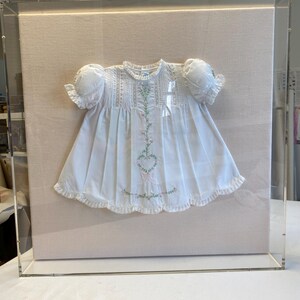 Baby Gown Frame Christening Acrylic Shadow Box Baptism Newborn Kit Custom image 9