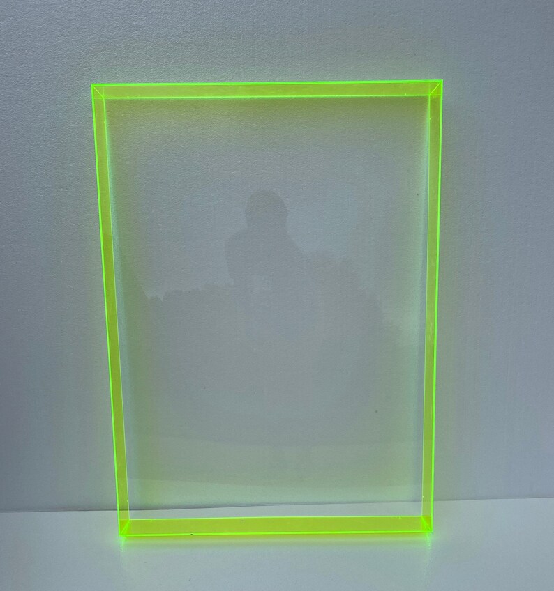 Acrylic Colored Neon Frame Shadow Box 24x24x3 Yellow Green Etsy