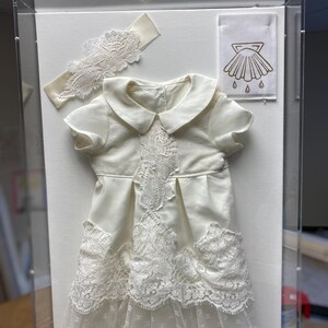 Baby Gown Frame Christening Acrylic Shadow Box Baptism Newborn Kit Custom image 5