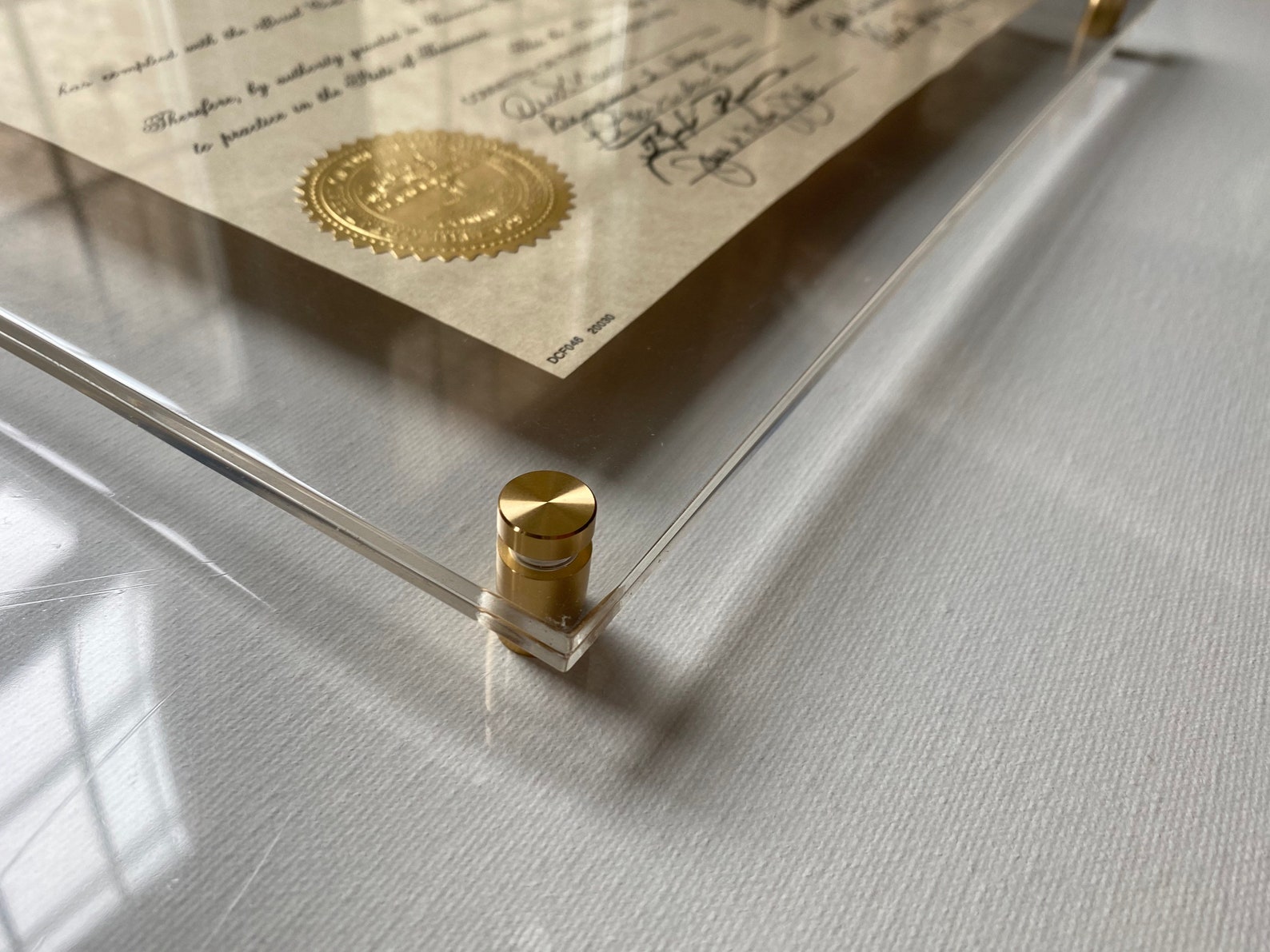 Frame Clear Acrylic Double Panel Diploma Document Certificate Etsy