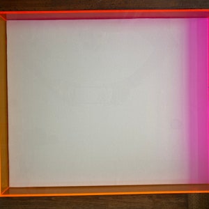 Frame Neon Acrylic Pink & Orange Shadow Frame with a White Canvas CUSTOM available