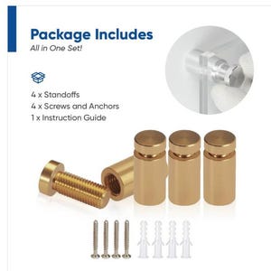 Aluminum Standoff Bolts Kit, Floating Frame Hardware, Wall Mount image 11
