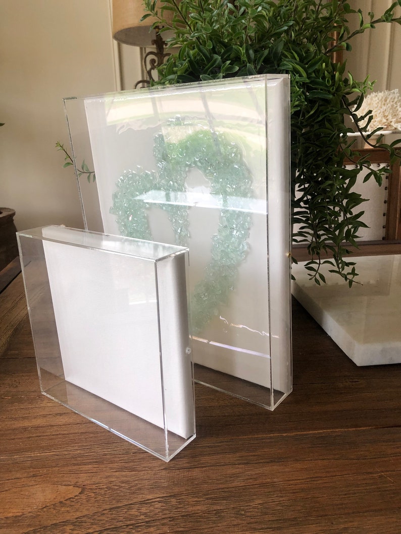 Frame Custom Lucite Acrylic Clear Plastic White Canvas Etsy New Zealand