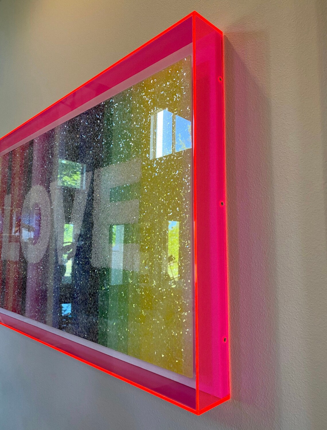 Acrylic Frame NEON Colors Shadow Box CUSTOM Sizes clear Etsy
