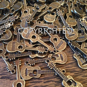 Nashville Guitar Charm Necklace Earrings Gift