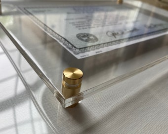 23x23 Clear Floating frame with Brass bolts