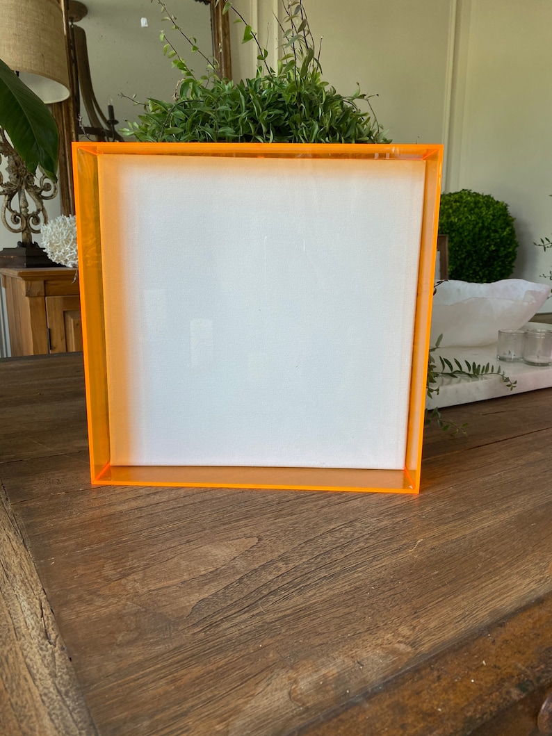 Neon Acrylic Frame Shadow Box 24x24x3 Clear Front Neon Sides Etsy