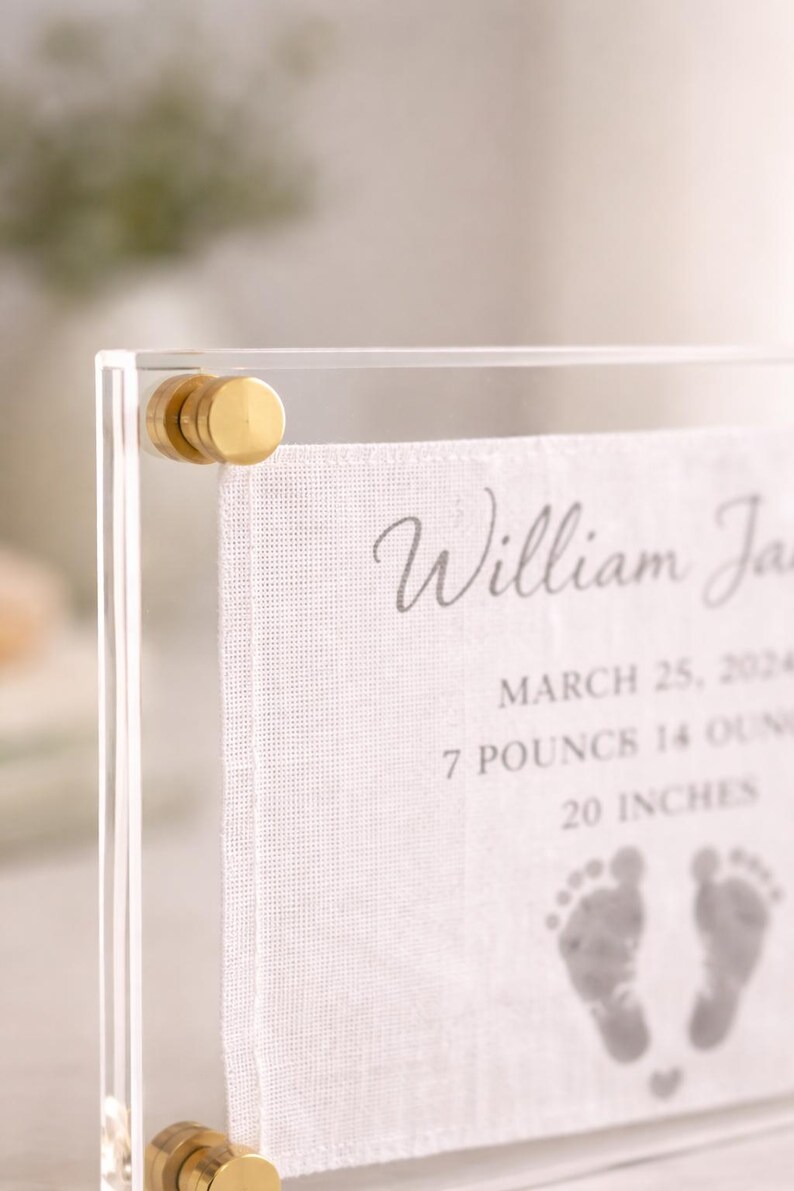 Baby Birth Stats Frame, Custom Acrylic Nursery Decor, Birth ...