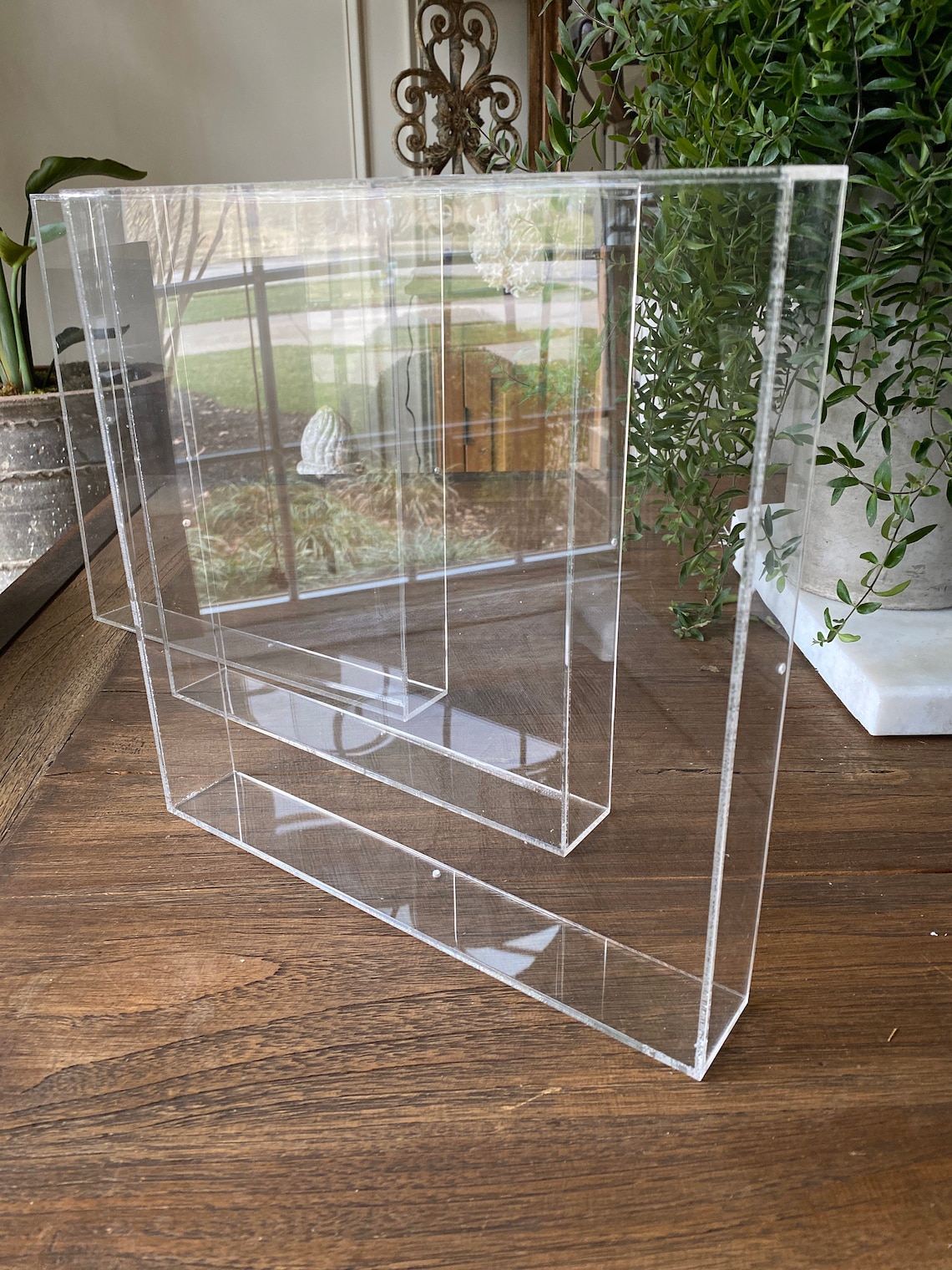 12x12 Acrylic Frame Clear Shadow Box White Canvas Included Etsy