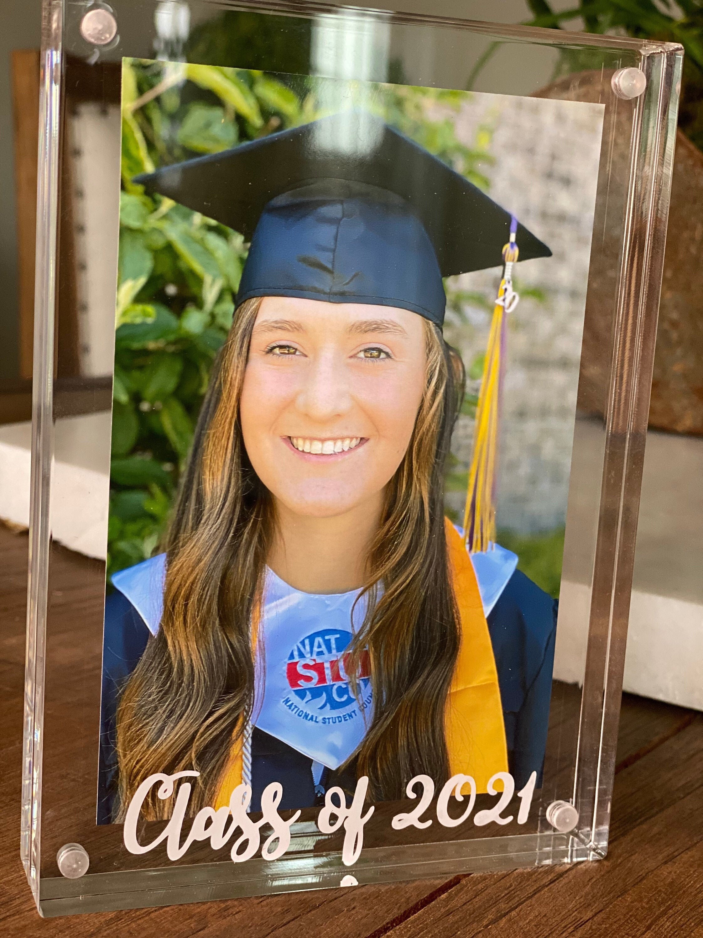 Graduation Acrylic Frame Clear School 1 Thick Stand Etsy