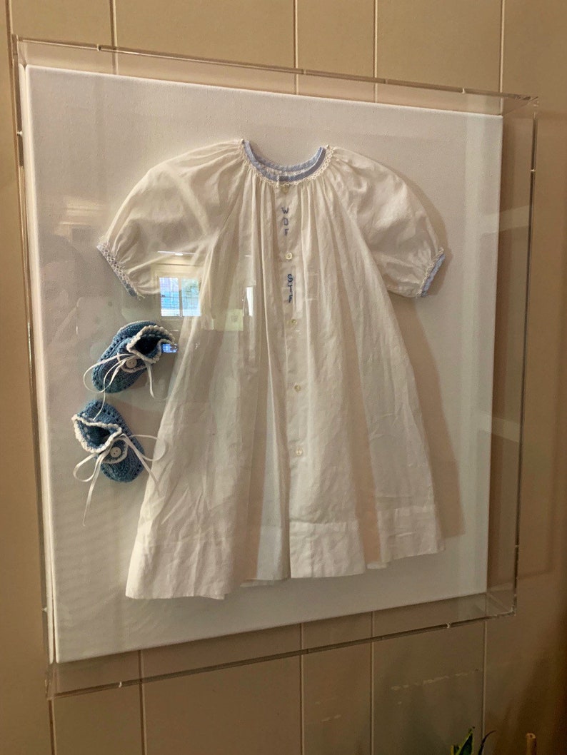 Frame Acrylic Shadow Box Baby Gown Christening Baptism Etsy