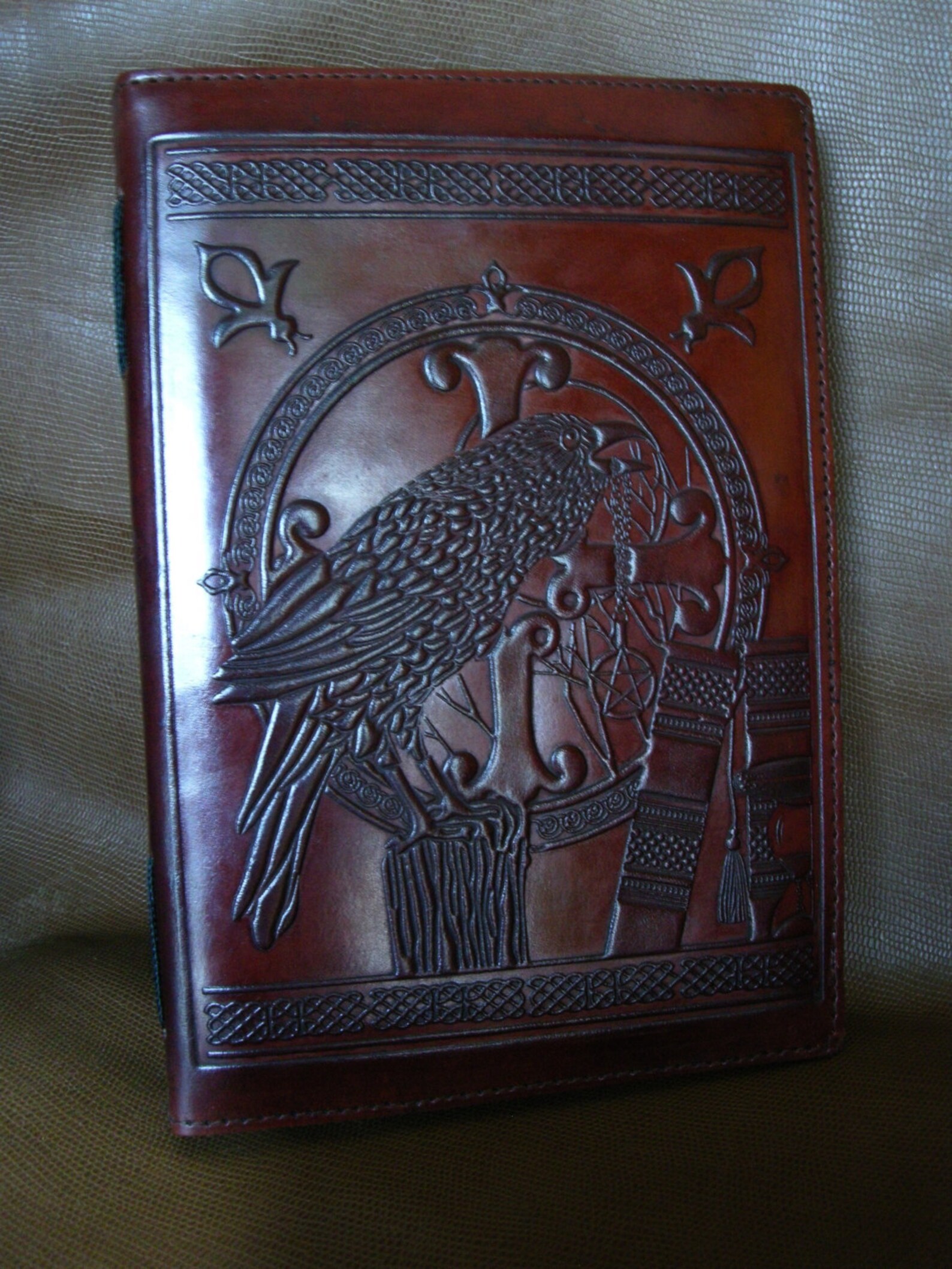 The Raven Handmade Leather Journalguestbooksketchbook Etsy