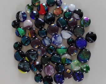 Assortment of Dichroic Fused Glass Cabochons Set #1