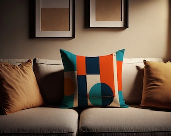 Bauhaus Pillow Cover: Geometric Abstract Design, Nordic Decor