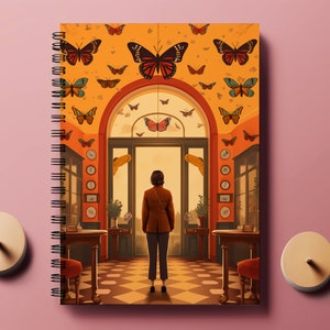 French Cafe Illustration Notebook: A6 Handmade Journal
