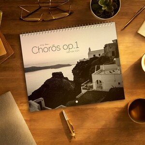 Santorini Greek Island Calendar 2024 | 2024 Travel Calendar, Santorini Island in Greece | Santorini Greek Calendar 2024 | Monthly Calendar