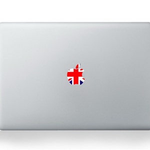 Flag of United Kingdom with apple logo Macbook Air/Pro 13" Removable Sticker