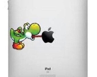 Mini iPad decal sticker Yoshi licking Apple art for Apple Tablet