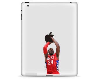 iPad decal sticker WEST 24 red basketball art for Apple Laptop