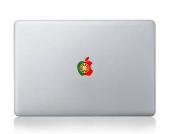 Flag of Portugal with apple logo Macbook Air/Pro 13" Removable Vinyl Sticker