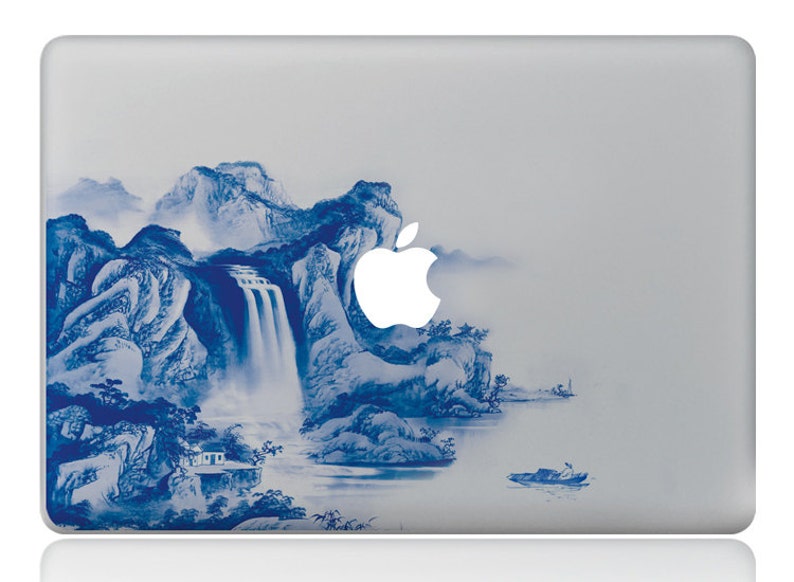 MacBook 13 inch decal sticker water fall and apple art for Apple Laptop image 1