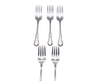 Oneida CHATEAU Salatgabeln Oneidacraft Deluxe Stainless 6-1 / 4 ""5er-Set."