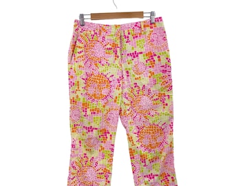 Vintage Lilly Pulitzer Crop Pants Size 8 Multicolor Mosaic Sun