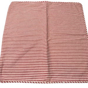 Pottery Barn rödvit randigt kuddfodral i linneblandning 20x20 cottage core preppy