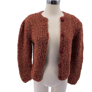 Vintage Robico button front knit grandma cardigan Small medium hand knit