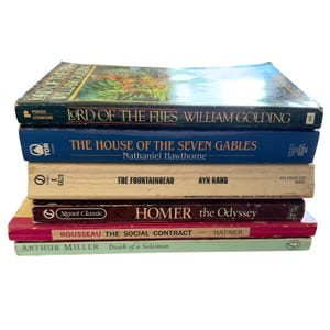 Classic Literature Book Lot Lord of the Flies Odyssey Fountainhead 6 Paperback image 12