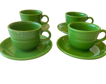 Fiestaware Shamrock Green coffee tea cup and saucer set Discontinued 6oz