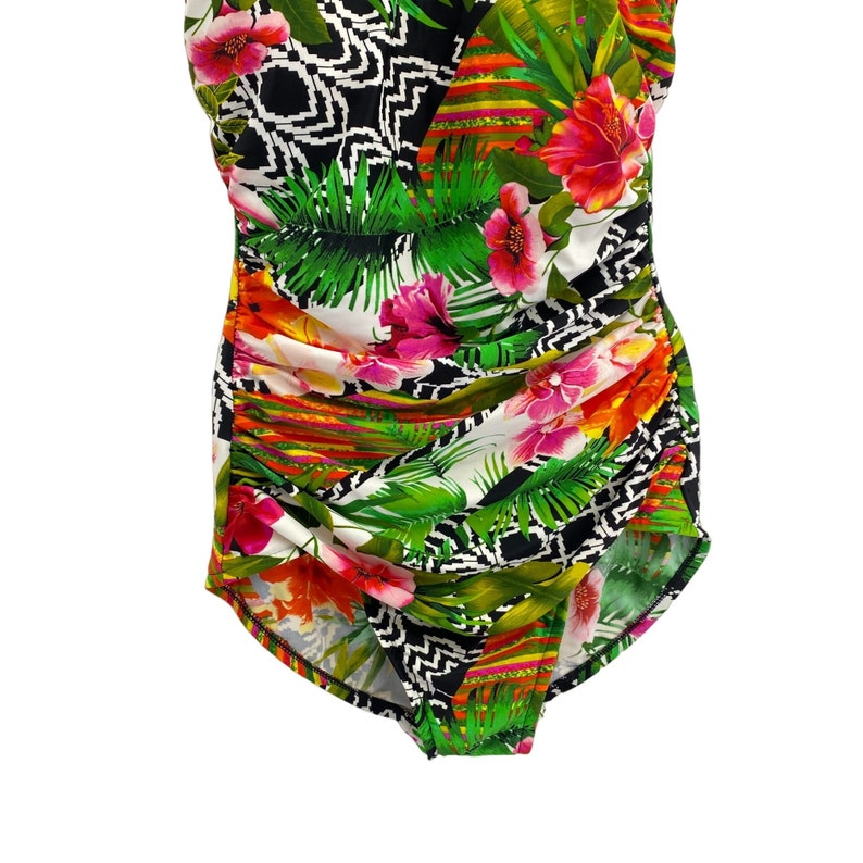 Women's Vintage Floral Print One-Piece Swimsuit Set